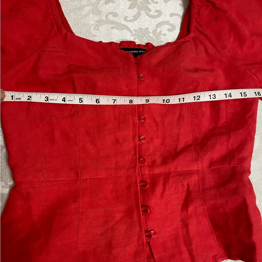 - Something Navy Red Blouse size XS - Picture 9 of 10